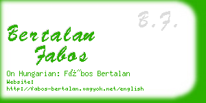 bertalan fabos business card